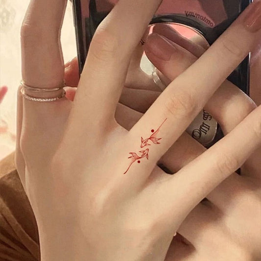 Double Lucky Fish Tattoo Sticker Good-looking Hot Girl Sweet Cool BUY 1 GET 5