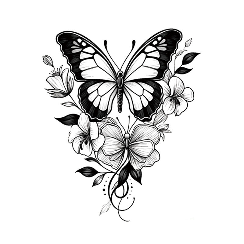 Hot Sale Flower Butterfly Large Pattern Flower Arm Tattoo Sticker BUY 1 GET 2