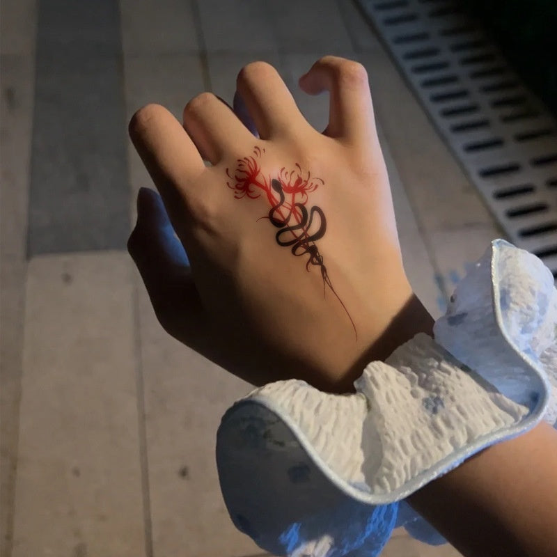Bianhua Snake Hand Back Tattoo Sticker Hot Girl Sweet And High-looking BUY 1 GET 3