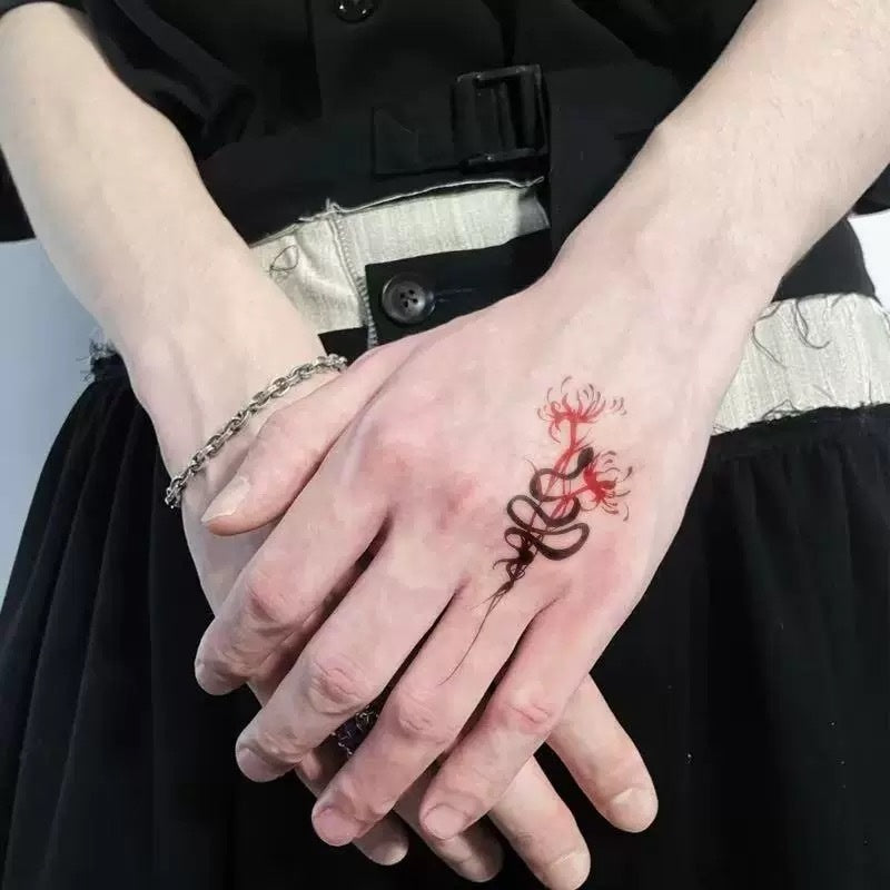 Bianhua Snake Hand Back Tattoo Sticker Hot Girl Sweet And High-looking BUY 1 GET 3