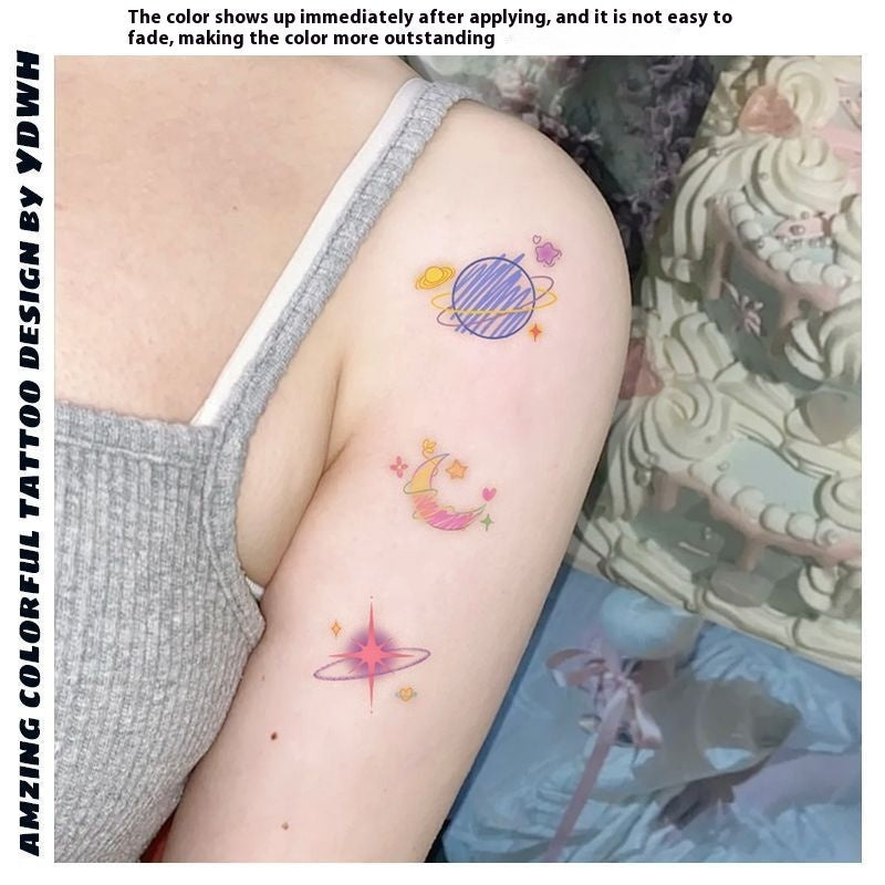 Butterfly Moon Color Shoulder Clavicle Tattoo Sticker BUY 1 GET 3