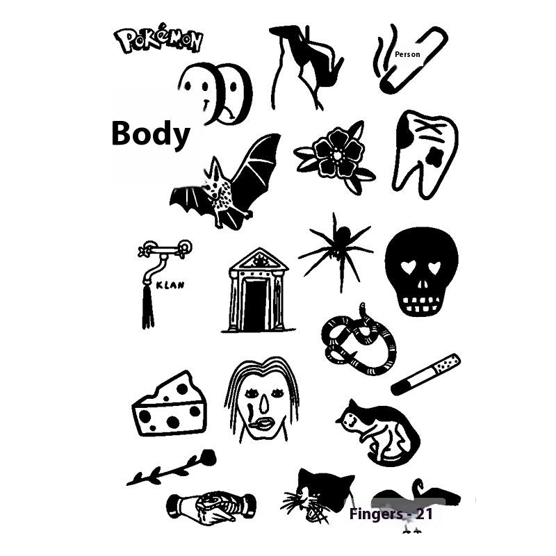 Herbal Juice Tattoo Sticker Sweat-proof Non-reflective Finger Niche Stickers BUY 1 GET 2