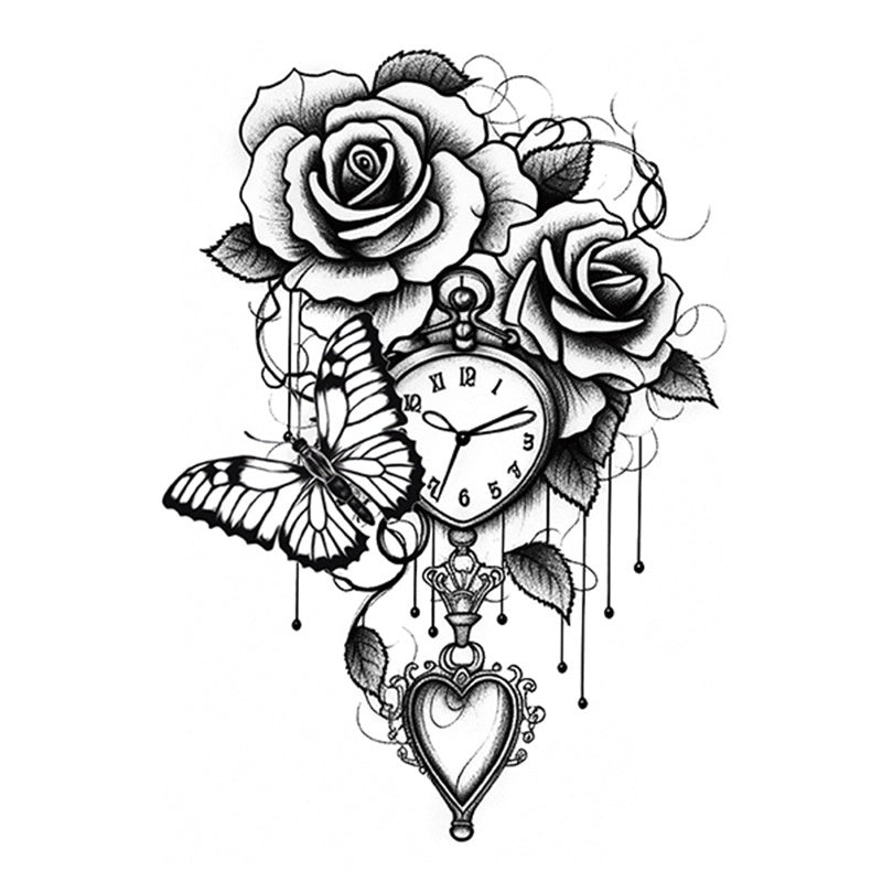 Hot Sale Flower Butterfly Large Pattern Flower Arm Tattoo Sticker BUY 1 GET 2