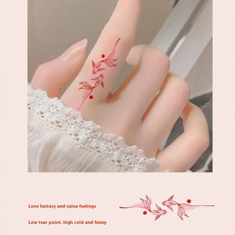 Double Lucky Fish Tattoo Sticker Good-looking Hot Girl Sweet Cool BUY 1 GET 5