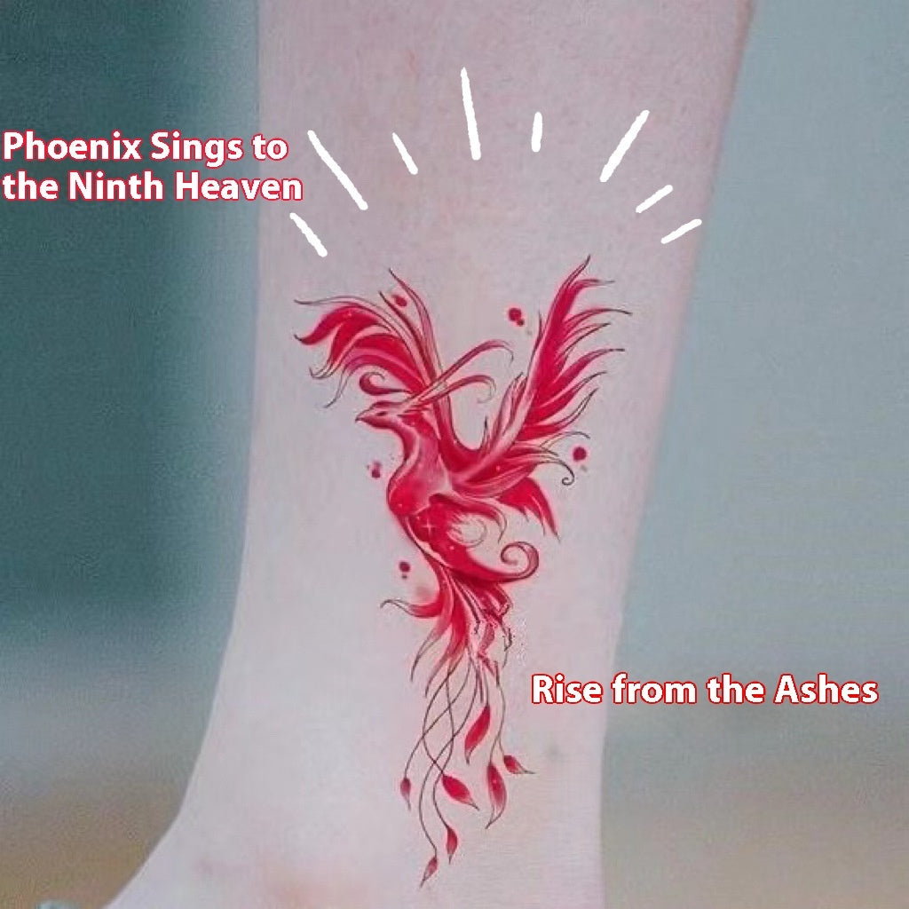 Popular Fire Phoenix Tattoo Sticker Waterproof And Durable High Sense BUY 1 GET 3