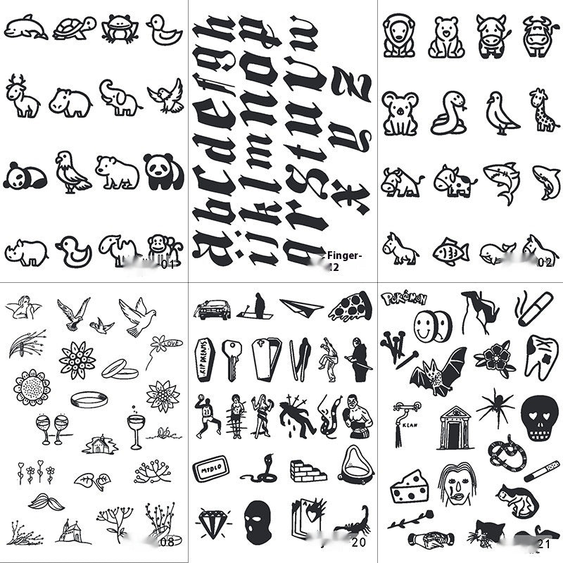 Herbal Juice Tattoo Sticker Sweat-proof Non-reflective Finger Niche Stickers BUY 1 GET 2