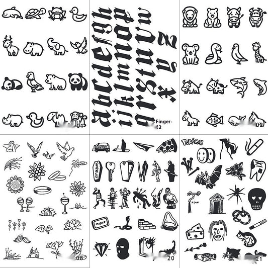 Herbal Juice Tattoo Sticker Sweat-proof Non-reflective Finger Niche Stickers BUY 1 GET 2