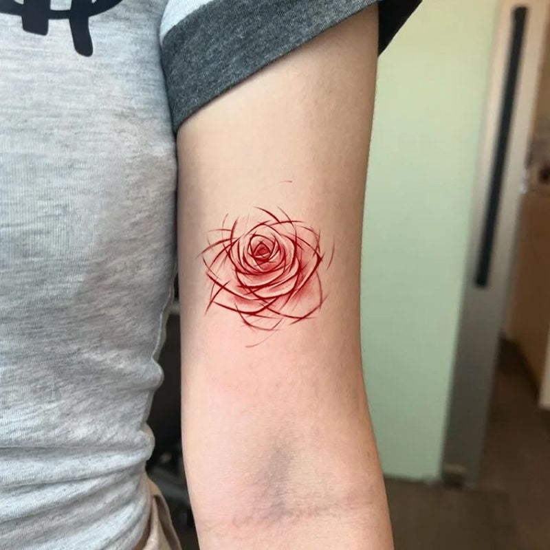 Pure Desire Wind Knife Carved Rose Wrist Colorful Cute Tattoo Sticker Non-reflective BUY 1 GET 3