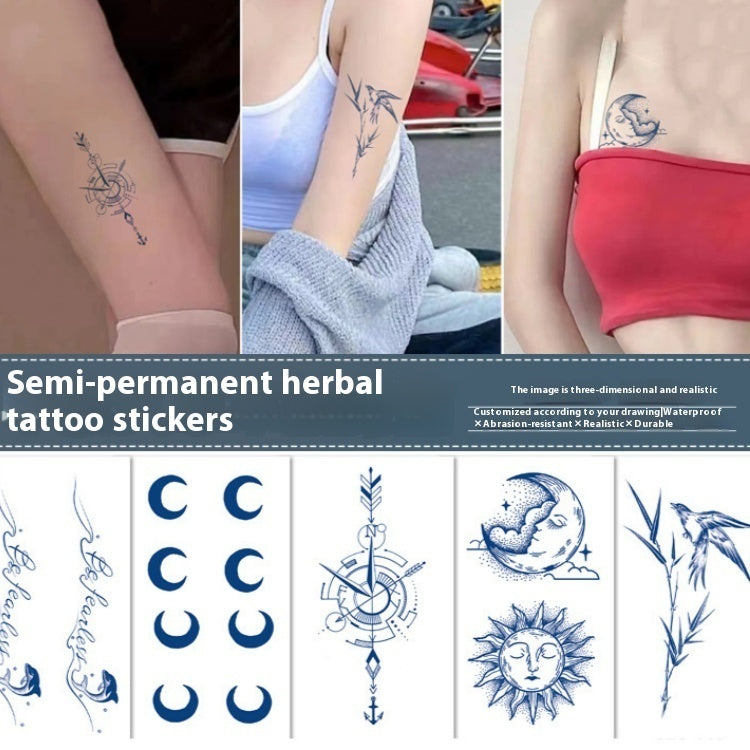 Herbal Juice Tattoo Sticker Cute Flowers Semi-permanent BUY 1 GET 2