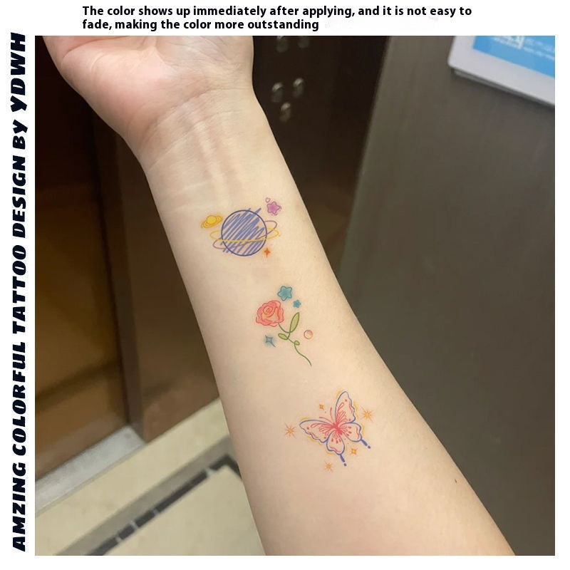 Butterfly Moon Color Shoulder Clavicle Tattoo Sticker BUY 1 GET 3