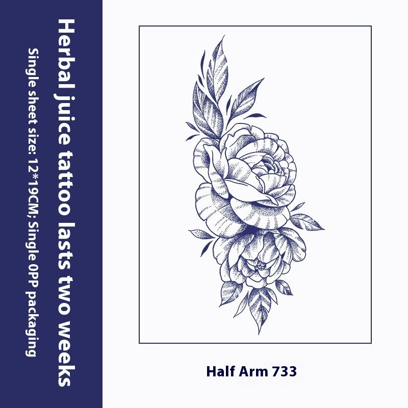 Herbal Tattoo Sticker Dark Flower Arm Juice BUY 1 GET 2
