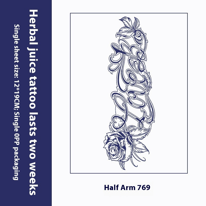 Herbal Tattoo Sticker Dark Flower Arm Juice BUY 1 GET 2