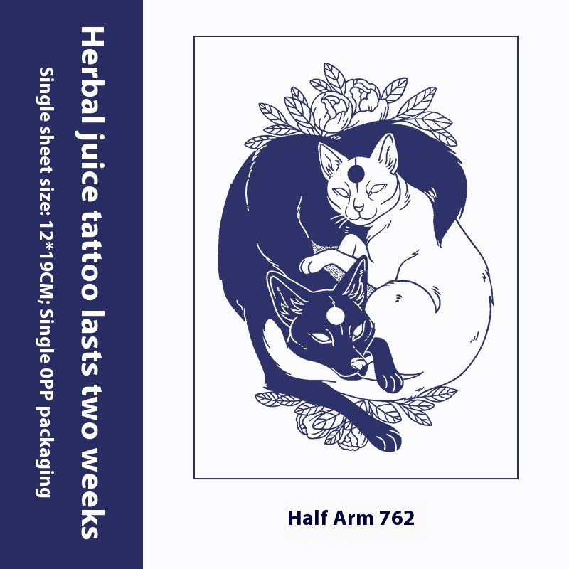 Herbal Tattoo Sticker Dark Flower Arm Juice BUY 1 GET 2