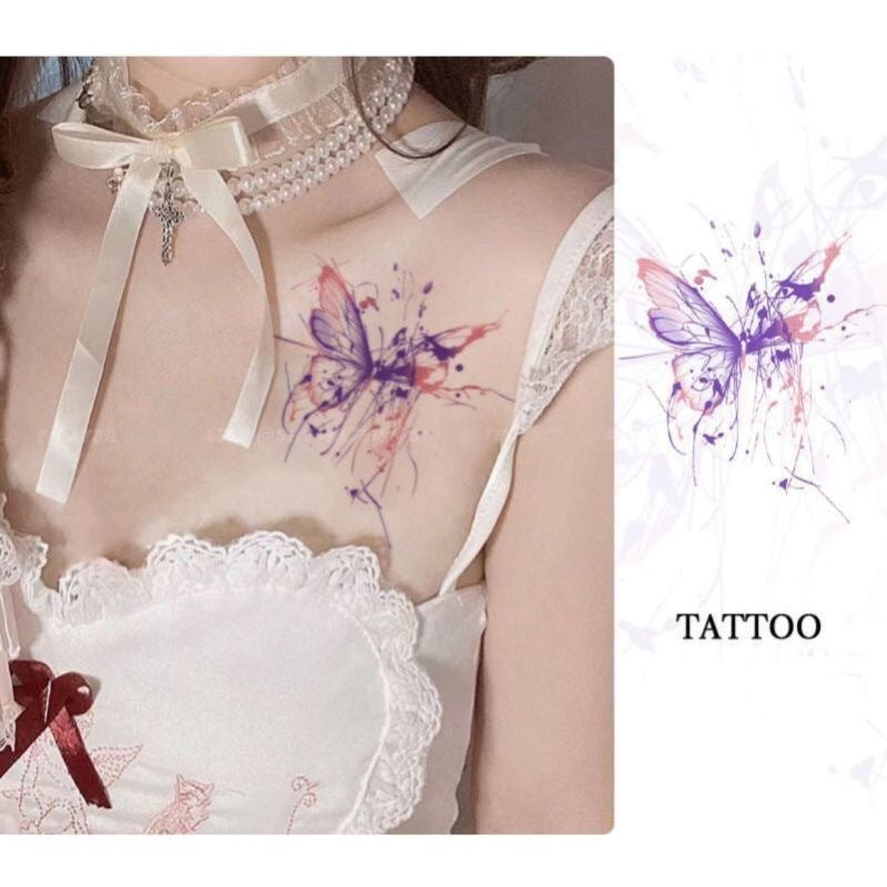 Dead Butterfly Blood Night Tattoo Sticker Hot Girl Sweet Cool Pure Desire Wind Dark Series  BUY 1 GET 3