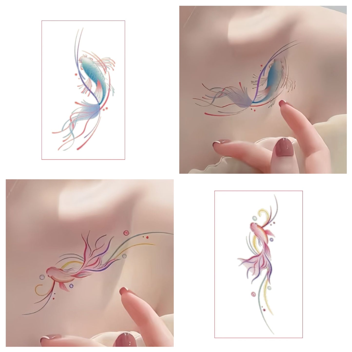 Pink Koi Tattoo Sticker Female High Sense Ins Waterproof And Durable  BUY 1 GET 3