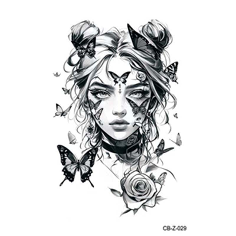 European And American Style Herbal Juice Tattoo Sticker Half Sleeve Semi-permanent BUY 1 GET 2