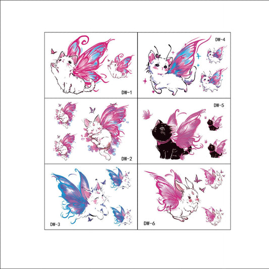 Student American Style Trend Cat Tattoo Sticker Female BUY 1 GET 3