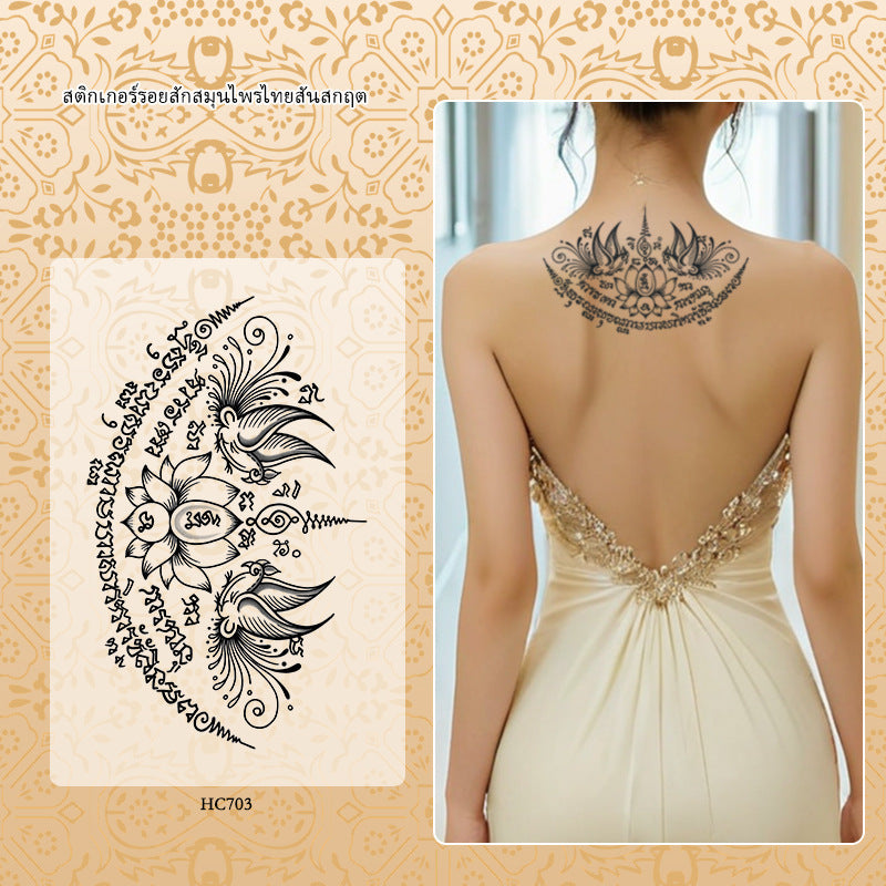Sanskrit Tattoo Sticker Thai Scripture Female Waterproof And Durable BUY 1 GET 2