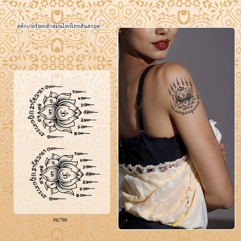 Sanskrit Tattoo Sticker Thai Scripture Female Waterproof And Durable BUY 1 GET 2