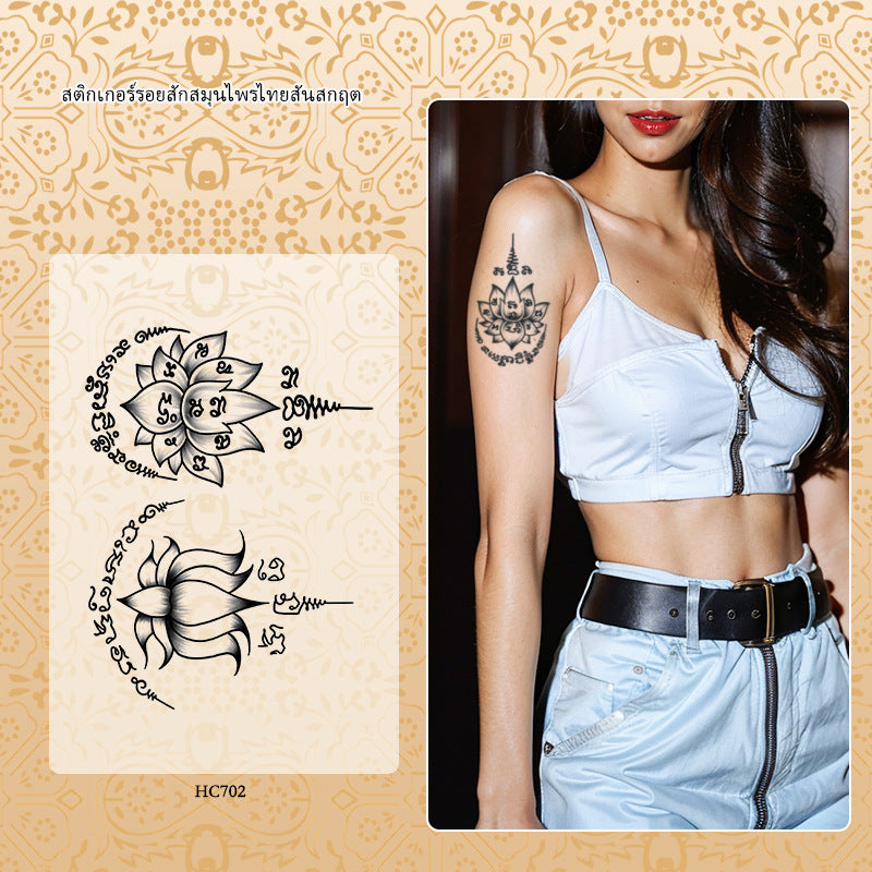Sanskrit Tattoo Sticker Thai Scripture Female Waterproof And Durable BUY 1 GET 2
