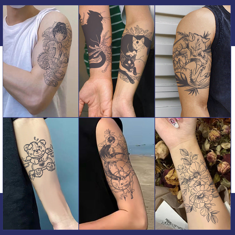 Herbal Tattoo Sticker Dark Flower Arm Juice BUY 1 GET 2