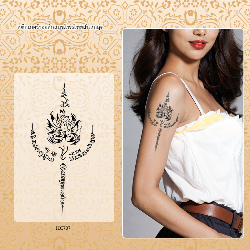 Sanskrit Tattoo Sticker Thai Scripture Female Waterproof And Durable BUY 1 GET 2
