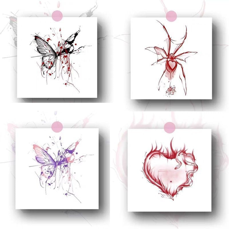 Dead Butterfly Blood Night Tattoo Sticker Hot Girl Sweet Cool Pure Desire Wind Dark Series  BUY 1 GET 3