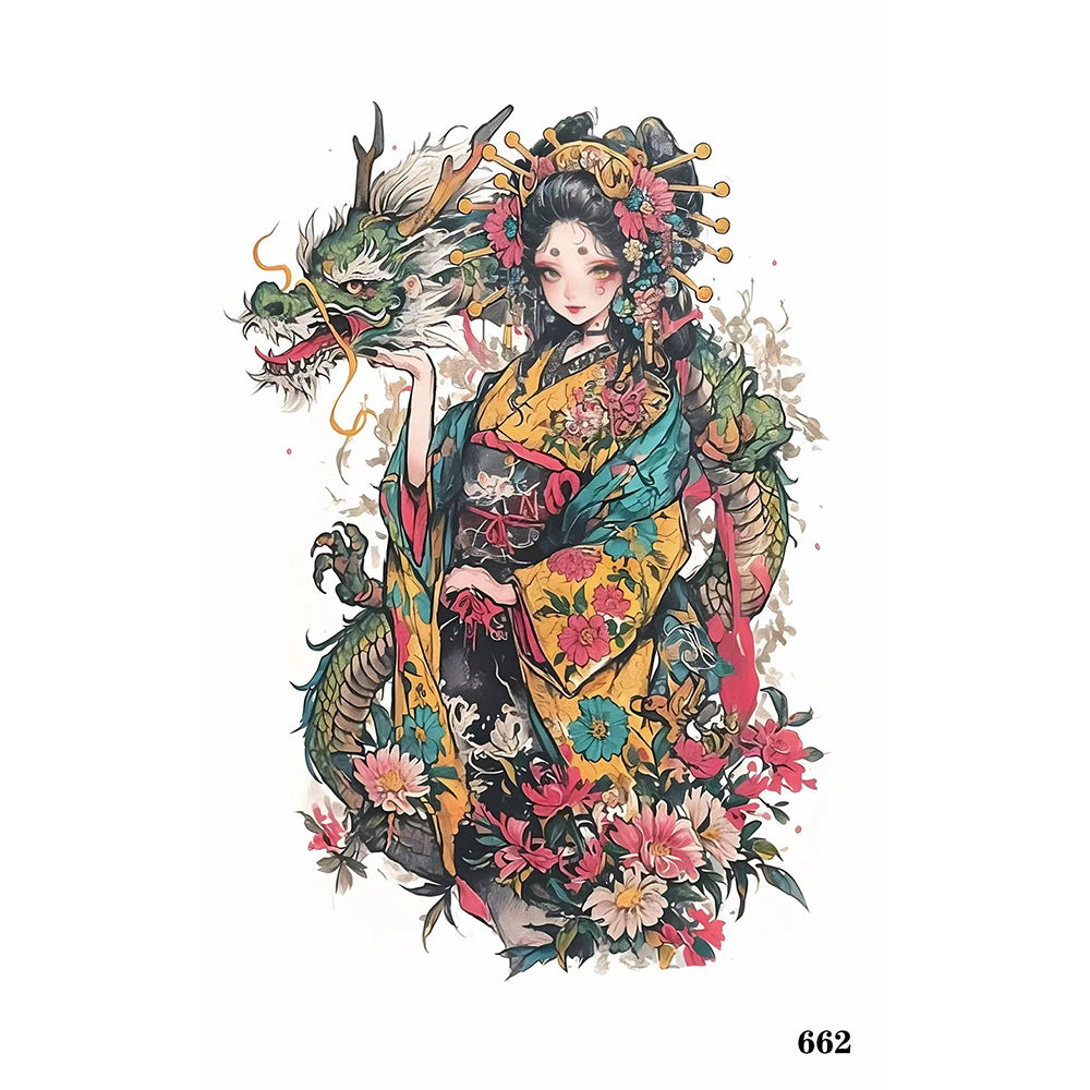 New Ukiyo-e Tattoo Sticker Girl Waterproof And Durable BUY 1 GET 3