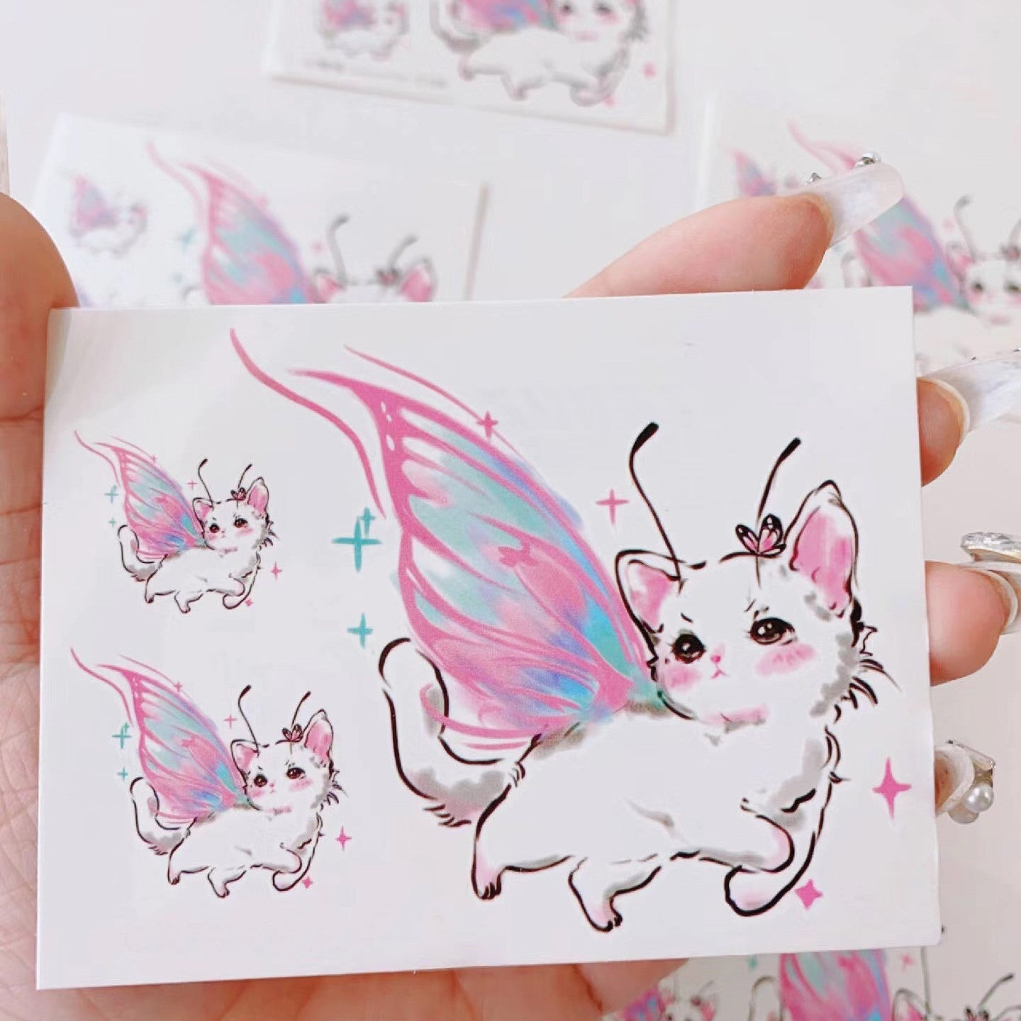 Student American Style Trend Cat Tattoo Sticker Female BUY 1 GET 3
