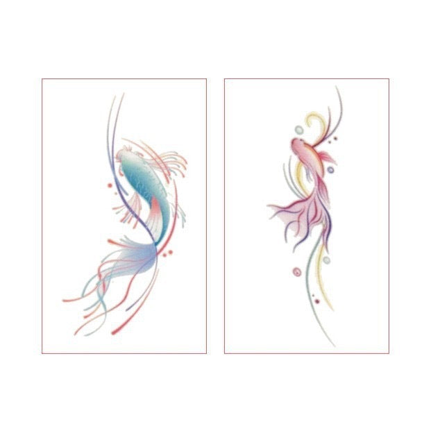 Pink Koi Tattoo Sticker Female High Sense Ins Waterproof And Durable  BUY 1 GET 3