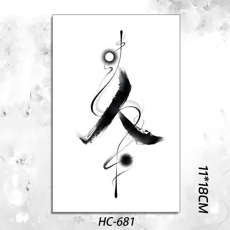 National Calligraphy Poetry Tattoo Sticker Men's Waterproof BUY 1 GET 2