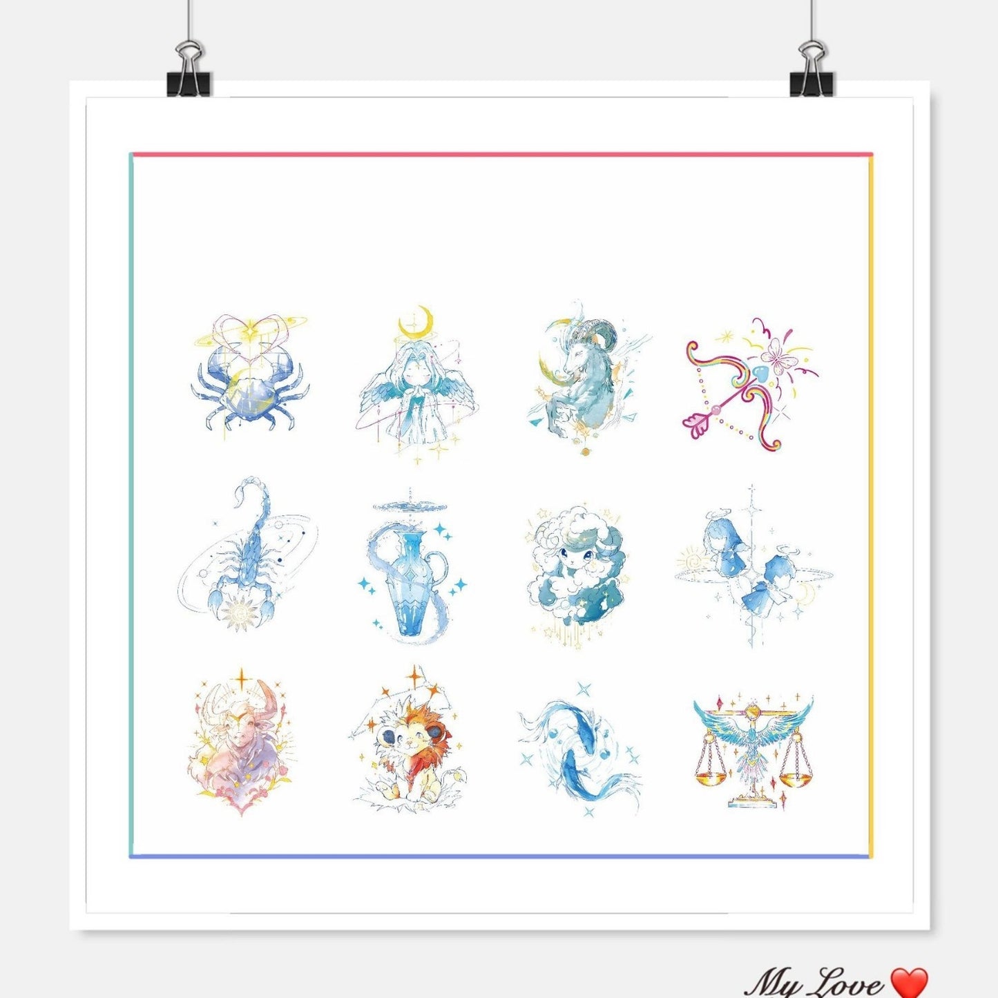 Beautiful Twelve Constellation Suit Good-looking Ins Color Tattoo Sticker BUY 1 GET 3