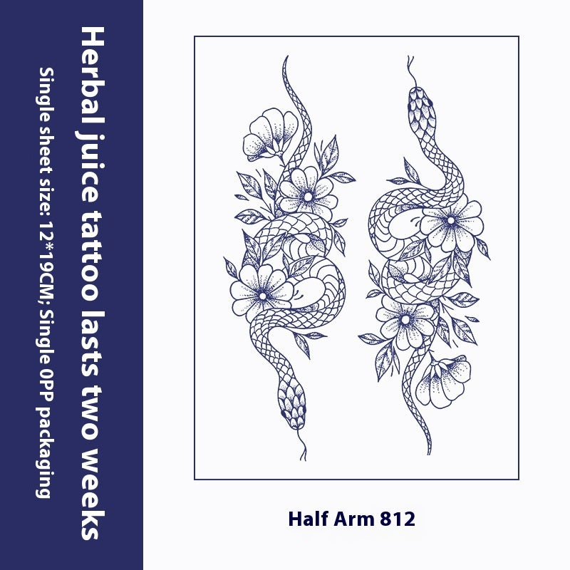 Herbal Tattoo Sticker Dark Flower Arm Juice BUY 1 GET 2