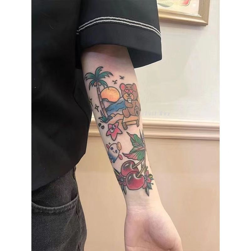 Color Flower Arm Waterproof Tattoo Sticker BUY 1 GET 3