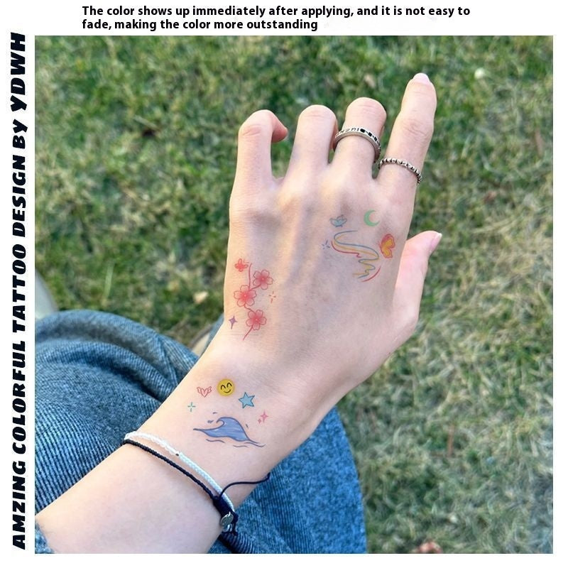 Butterfly Moon Color Shoulder Clavicle Tattoo Sticker BUY 1 GET 3