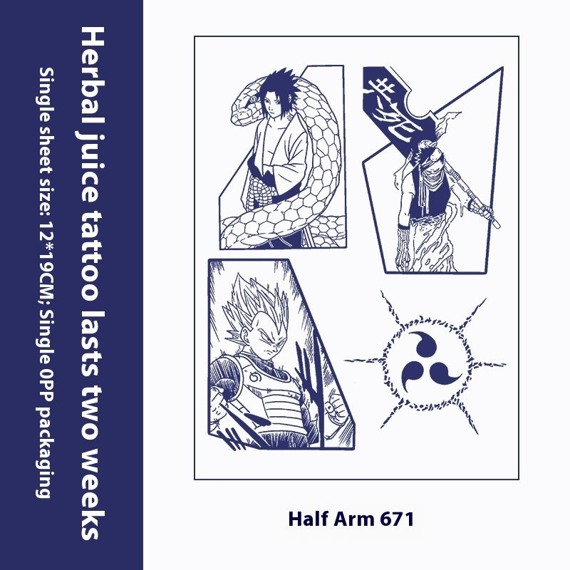 Herbal Tattoo Sticker Dark Flower Arm Juice BUY 1 GET 2