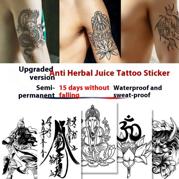Herbal Waterproof And Durable Tattoo Text Tattoo Stickers BUY 1 GET 2