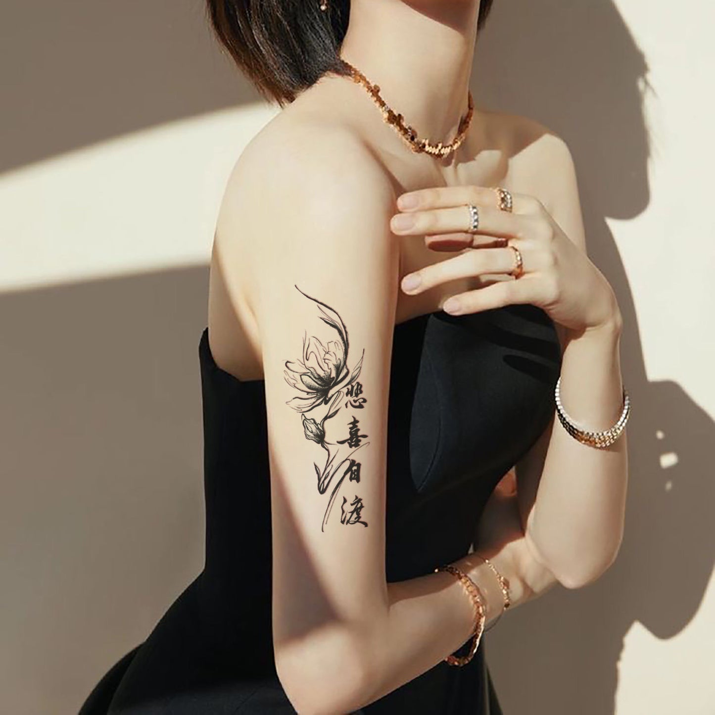 National Style Lotus Text Sad And Happy Self-crossing Good-looking Permanent BUY 1 GET 2